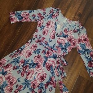 Pinkblush floral wrap maternity maxi dress